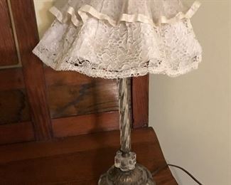 Love this pair of glass bedside vintage lamps