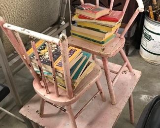 Love this childs tale and two chairs - wait until you see the vintage books.  Owner is a retired school teacher and she was one of the best!