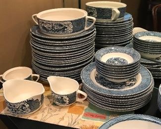 Blue and White Currier and Ives - Original Sets and Later reproduced