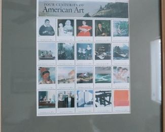 Framed Collector US Postal Stamps 