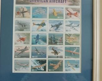 Framed Collector US Postal Stamps 