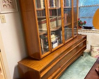 Beautiful mid-century modern China cabinet currently used as bookcase in office.  Pristine condition! 
