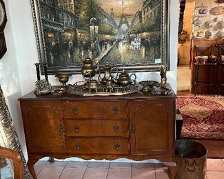 Indian/Turkish brass tea set with tray