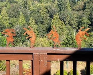 Dancing Outdoor Metal Rabbits Bunnies