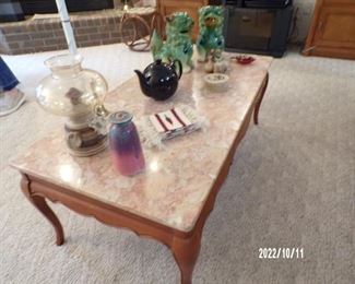 marble topped coffee table