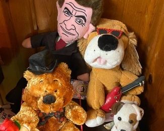 Animated animals and President Reagan.