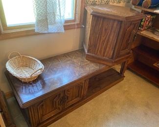Matching coffee table and end tables (with storage).