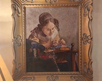 Needlepoint after Vermeer "the lacemaker"