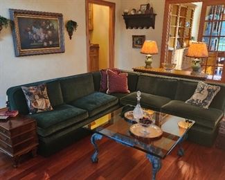 sectional: 30"h x 95"w x 95"d, seat height 17"