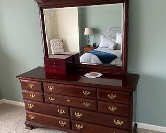 Solid Cherry Colonial style Dresser with Mirror by Pennsylvania House Sumter Cabinet Co.