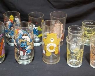 Collectible Glasses Featuring Smurfs, Care Bears, & Flintstones                                            https://ctbids.com/estate-sale/17888/item/1779594