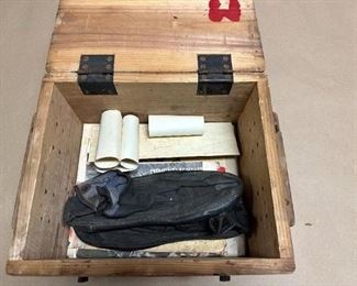 Type 99 box with original Iwo Jima photo graphs and battle map