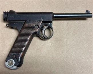 NAMBU TYPE 14 PISTOL WITH CANVAS HOLSTER AND BRING BACK PAPERS