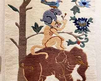 Hand-tied Pictorial Rug $195 or bid #23