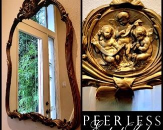 Vintage gold framed Putti Mirror $145 or bid #25