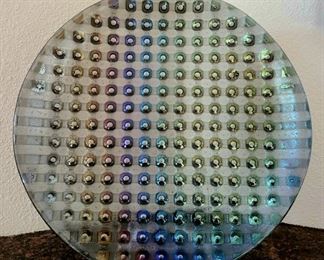Rainbow art glass plate $90 or bid #30
