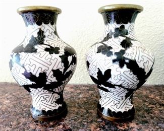 Pair of small Cloisonne' vases