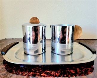 Art Deco Period Cream & Sugar tray set
