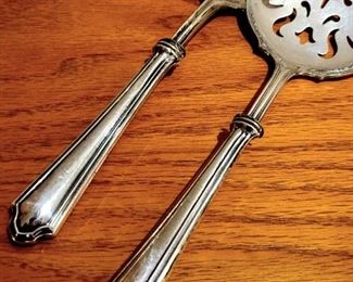 Vintage Sterling handled pierced serving pieces