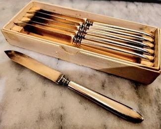 Vintage Silverplate Fruit Knife Set