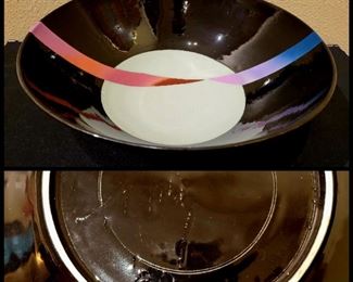 signed ceramic art bowl from 1982 $95 or bid #44