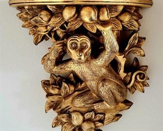 hand-carved Monkey Bracket by JEFFREY ALLEN $115 or bid #55