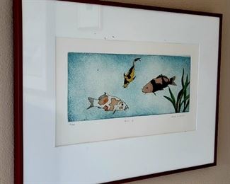 "Koi" numbered 12/20 signed by artist NAOMI POLICOFF #57