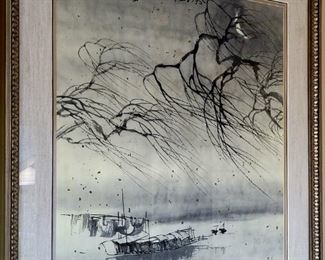 Large framed Japanese Ink on Paper #58