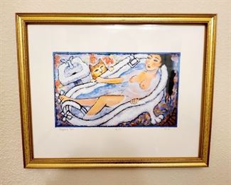 "Peeping Tom" numbered Serigraph 14/75 signed by artist JUDY WISE #71