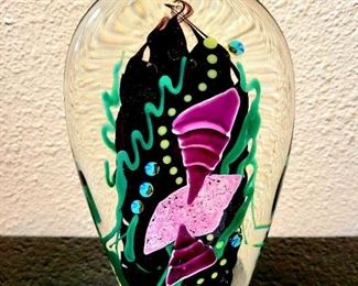 Art Glass Sea Sculpture by DONALD BAGWELL 1990 $195 or bid #89