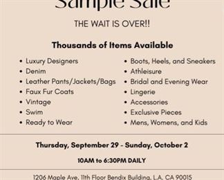 CLD PR Sample Sale