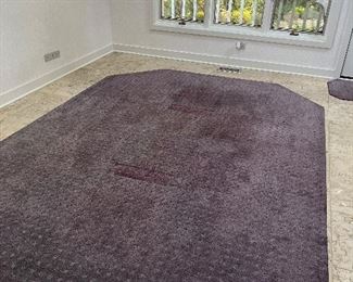 Hexagon 2 tone purple / lavender area rug - works under a table to mask fading