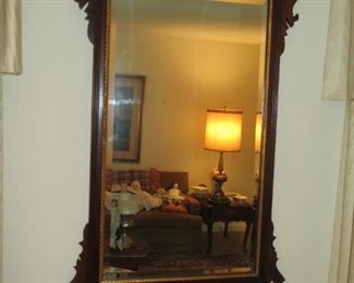 HENKEK HARRIS MAHOGANY MIRROR.  EARLY SALE $150.  919-417-1950.