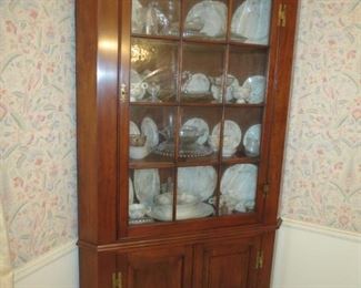 HENKEL HARRIS BLACK CHERRY CORNER CABINET.  EARLY SALE $400.  919-417-1950