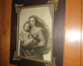RAPHAEL PRINT WITH ANTIQUE FRAME.