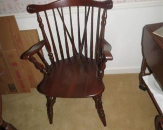 WITH ETHAN ALLEN WINDSOR CHAIRS. 