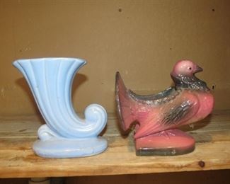 HULL POTTERY ON THE RIGHT.