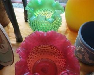 FENTON HOBNAIL VASES.