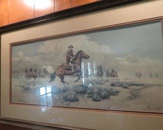 JOHN WAYNE 'UNDER ATTACK' BY FRANK MCCARTHY SIGNED AND NUMBERED.