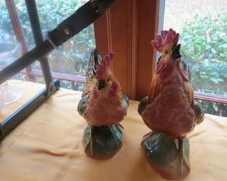 COLORFUL HEN AND ROOSTER.