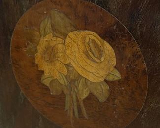 beautiful marquetry on the sideboard
