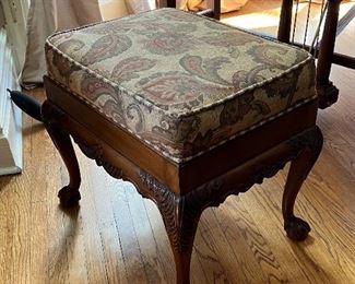 Chippendale Style Needlepoint Piano Stool