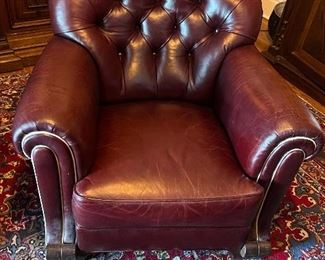 Red Leather Chesterfield Chairs