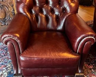 Red Leather Chesterfield Chairs