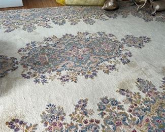 Ballroom Size Ivory and Pink Persian Rug