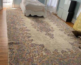 Ballroom Size Ivory and Pink Persian Rug