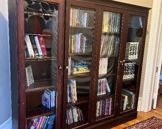 Triple Mahogany Library Bookcase