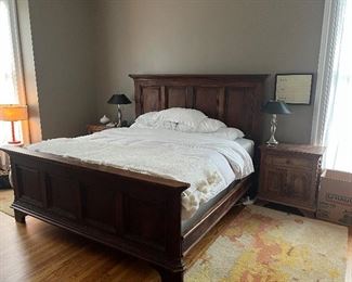 Vintage French Empire Walnut Bed Frame