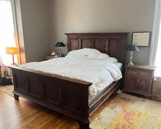 Vintage French Empire Walnut Bed Frame