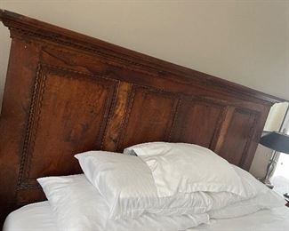 Vintage French Empire Walnut Bed Frame